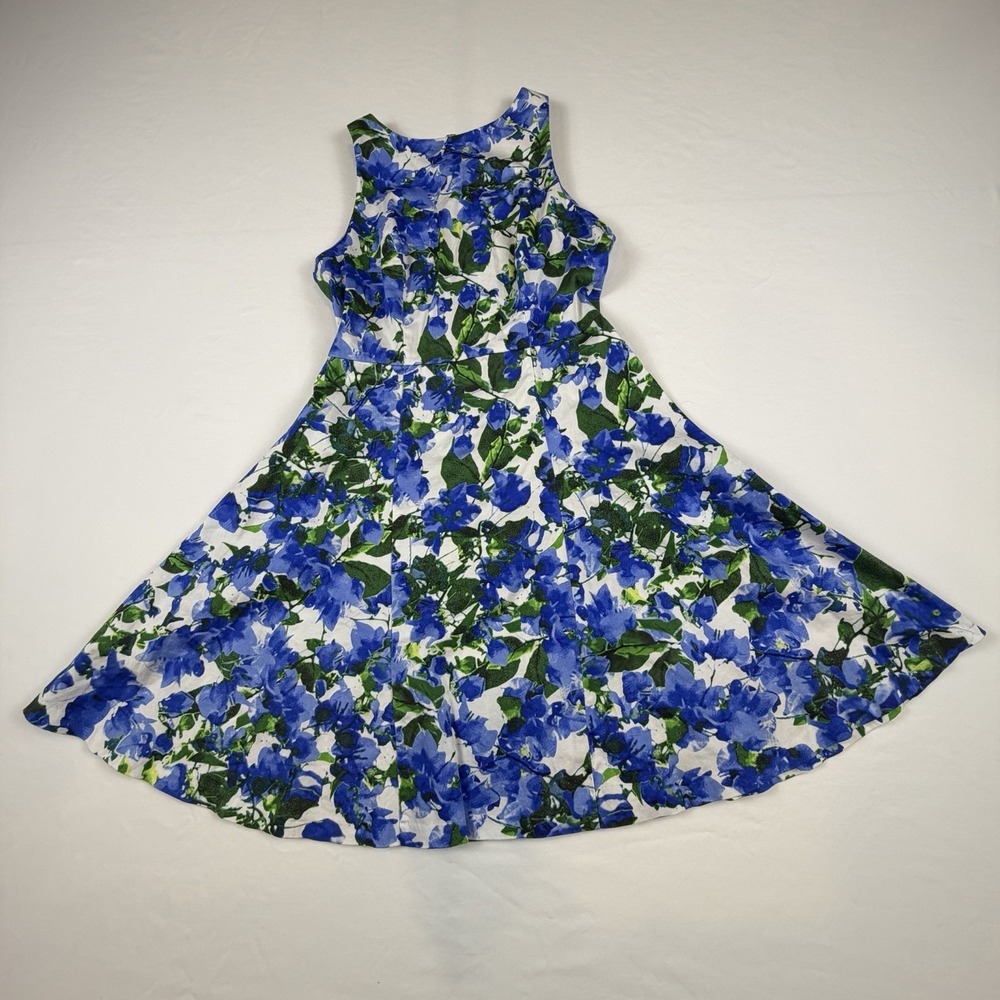 Milly Design Nation‎ Blue Floral Dress SZ 4 Easter, Dainty, Garden, Cottage Core